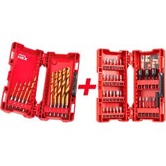 MILWAUKEE PromoSET Vrtáky RED HEX™+Bity SHOCKWAVE IMPACT DUTY™