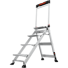 LittleGiant Hlikíkové schodíky JUMBO STEP™, 4-stupňový s madlom