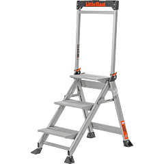 LittleGiant Hlikíkové schodíky JUMBO STEP™, 3-stupňový s madlom