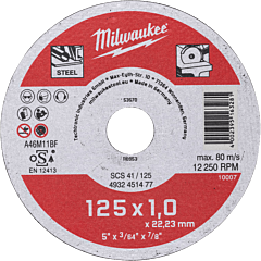 MILWAUKEE Rezný kotúč Contractor SCS 41/125 × 1 mm