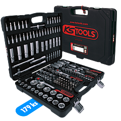 KS TOOLS Gola sada 1/4"+3/8"+1/2" - 179 - dielna