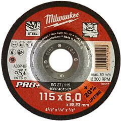MILWAUKEE Brúsny kotúč PRO+ SG27 115 × 6 mm