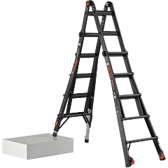 LittleGiant Hliníkový rebrík LEVELER PRO™, 4 x 5 kĺbový výsuvný s výškovo nastaviteľnými n