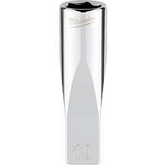 MILWAUKEE Nástrčný kľúč 1/4" - Hex 10 CHROME™ predĺžený