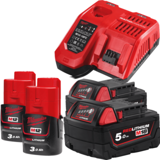 MILWAUKEE NRG Set akumulátorov, 2 x 5 Ah + 2 x 3 Ah