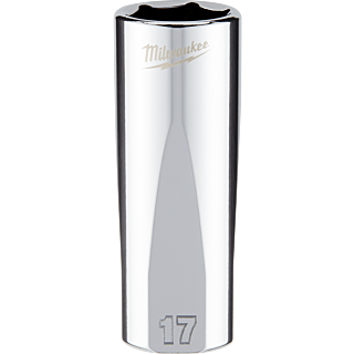 MILWAUKEE Nástrčný kľúč 3/8" - Hex 17 CHROME™ predĺžený