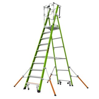 LittleGiant Sklolaminátový plošinový rebrík SAFETY CAGE 2.0™, 1 x 10