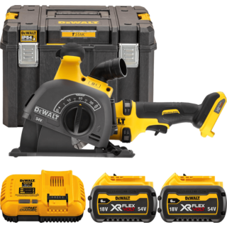 DEWALT 54V XR FLEXVOLT™ Aku drážkovačka 125 mm, šírka 8 - 35 mm, 2x 6,0 Ah