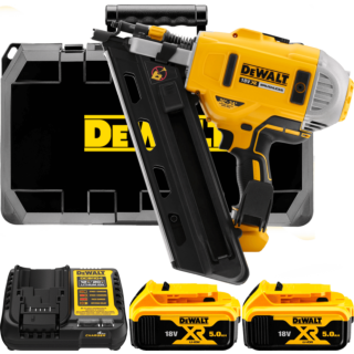 DEWALT 18V XR Aku dvojrýchlostná klincovačka 50-90 mm,2x 5,0 Ah
