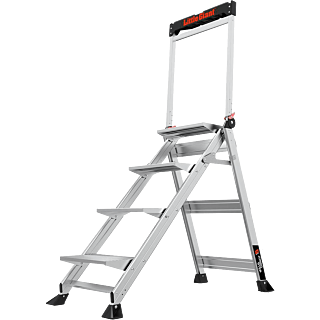LittleGiant Hlikíkové schodíky JUMBO STEP™, 4-stupňový s madlom
