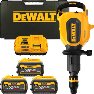 DEWALT 54V XR FLEXVOLT™ SDS-Max 27 J aku demolačné kladivo, 3x 9,0 Ah