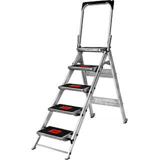 LittleGiant Hlikíkové schodíky SAFETY STEP™, 5-stupňový s madlom