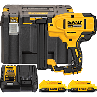 DEWALT 18V XR Aku sponkovačka 18G 12-38 mm, 2x 2,0 Ah