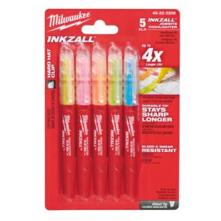 MILWAUKEE Zvýrazňovače INKZALL™ - farebné 5ks