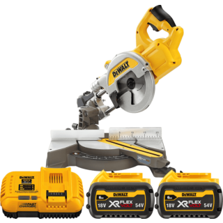 DEWALT 54V XR FLEXVOLT™ Aku pokosová píla 216 x 30 mm systém XPS, 2x 6,0 Ah