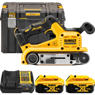 DEWALT 18V XR Aku pásová brúska, 2x 5,0 Ah