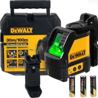 DEWALT Alkalický Krížový samonivelačný laser - zelený, 3x 1,5V AA batérie