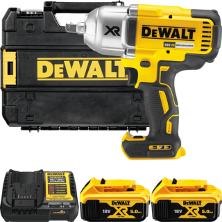 DEWALT 18V XR 1/2” Aku rázový uťahovák s poistným krúžkom, 2x 5,0 Ah