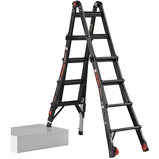 LittleGiant Hliníkový rebrík LEVELER PRO™, 4 x 4 kĺbový výsuvný s výškovo nastaviteľnými n