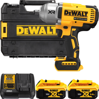 DEWALT 18V XR 1/2” Aku rázový uťahovák s poistným krúžkom, 2 x 5,0 Ah