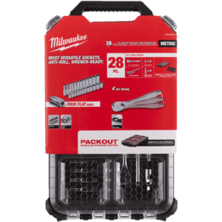 MILWAUKEE PACKOUT™ 1/4" sada račňa a nástrčné kľúče 28 ks