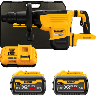 DEWALT 54V XR FLEXVOLT™ SDS-Max 19,4 J aku sekacie kladivo, 2x 9,0 Ah