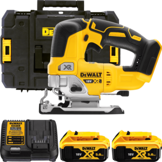 DEWALT 18V XR Aku priamočiara píla, 2x 5,0 Ah