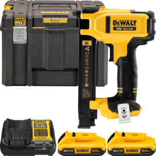 DEWALT 18V XR Aku elektrikárska sponkovačka, 2x 2,0 Ah