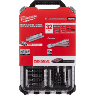 MILWAUKEE PACKOUT™ 3/8" sada račne a nástrčných kľúčov 32 ks