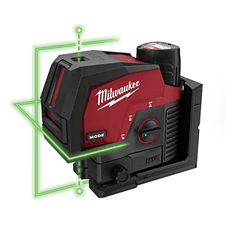 MILWAUKEE M12™ Kombinovaný krížový líniový-bodový laser - zelený