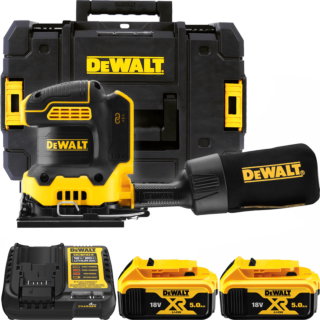 DEWALT 18V XR Aku vibračná brúska, 2x 5,0 Ah