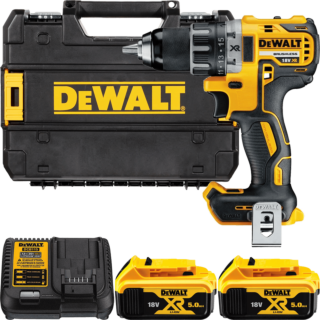 DEWALT 18V XR Aku vŕtačka bez príklepu, 2x 5,0 Ah
