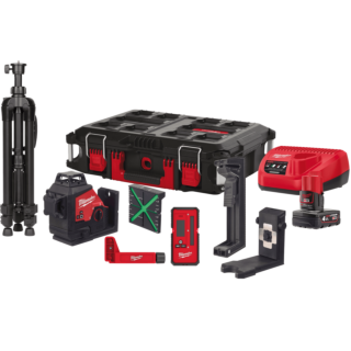 MILWAUKEE M12™ Zelený Laser s 3 rovinami a uhlom 360°