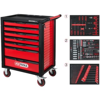KS TOOLS RACINGline™ 215 dielny dielenský vozík na náradie so 7 zásuvkami