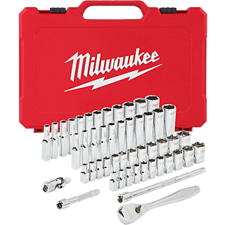 MILWAUKEE Sada račne 1/4˝ a nástrčných kľúčov Metric a SAE 50 ks