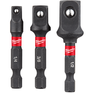 MILWAUKEE Sada adaptérov SHOCKWAVE™ z 1/4"HEX na 1/4", 3/8", 1/2" 4-hran