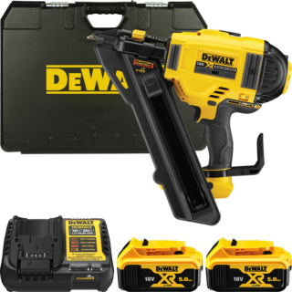 DEWALT 18V XR Aku dvojrýchlostná klincovačka, 2x 5,0 Ah
