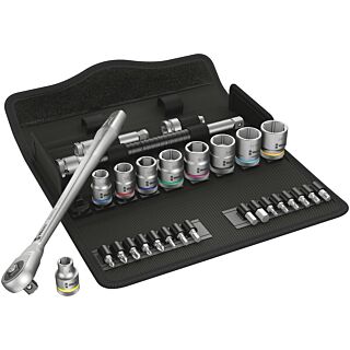 WERA Sada račne  3/8" Zyklop Metal Imperial s priechodným 4-hranom, 29 dielna