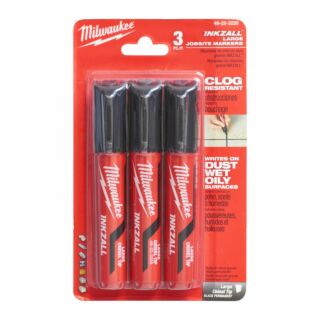MILWAUKEE Značkovač - popisovač INKZALL™ "L" plochý hrot, v blistri - čierny 3 ks