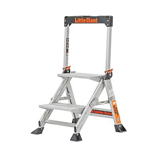 LittleGiant Hlikíkové schodíky JUMBO STEP™, 2-stupňový s madlom