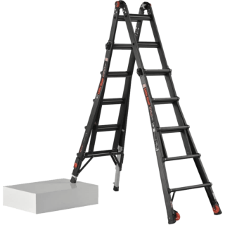 LittleGiant Hliníkový rebrík LEVELER PRO™, 4 x 5 kĺbový výsuvný s výškovo nastaviteľnými n