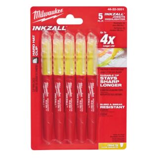 MILWAUKEE Zvýrazňovače INKZALL™ - žltý 5ks