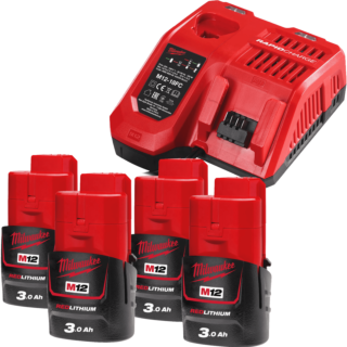MILWAUKEE NRG Set akumulátorov, 4 x 3Ah