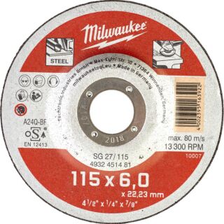 MILWAUKEE Brúsny kotúč Contractor SG27 115 × 6 mm