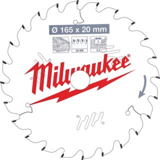 MILWAUKEE Pílový kotúč drevo 165X20X2.2X24ATB