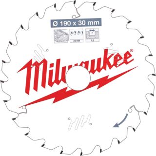 MILWAUKEE Pílový kotúč drevo 190X30X1.6X24ATB