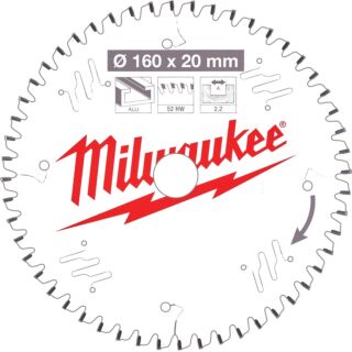 MILWAUKEE Pilový kotúč hliník 160x20x2,2x52TF