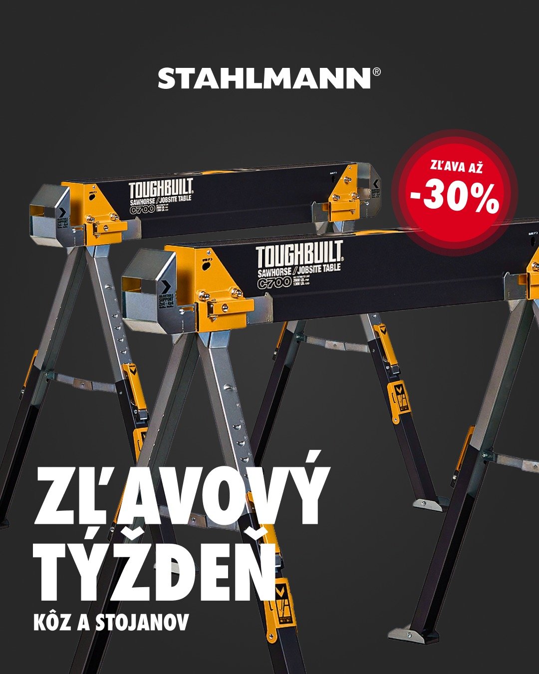 Pracovné kozy a stojany teraz so zľavou až -30%! Bestseller C700, RAPTOR 2.0 a ďalšie čakajú len na teba. 